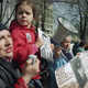 The Soldiers’ Mothers of Russia protest in Moscow in 1994, holding photos of sons and husbands who died under non-combat circumstances.